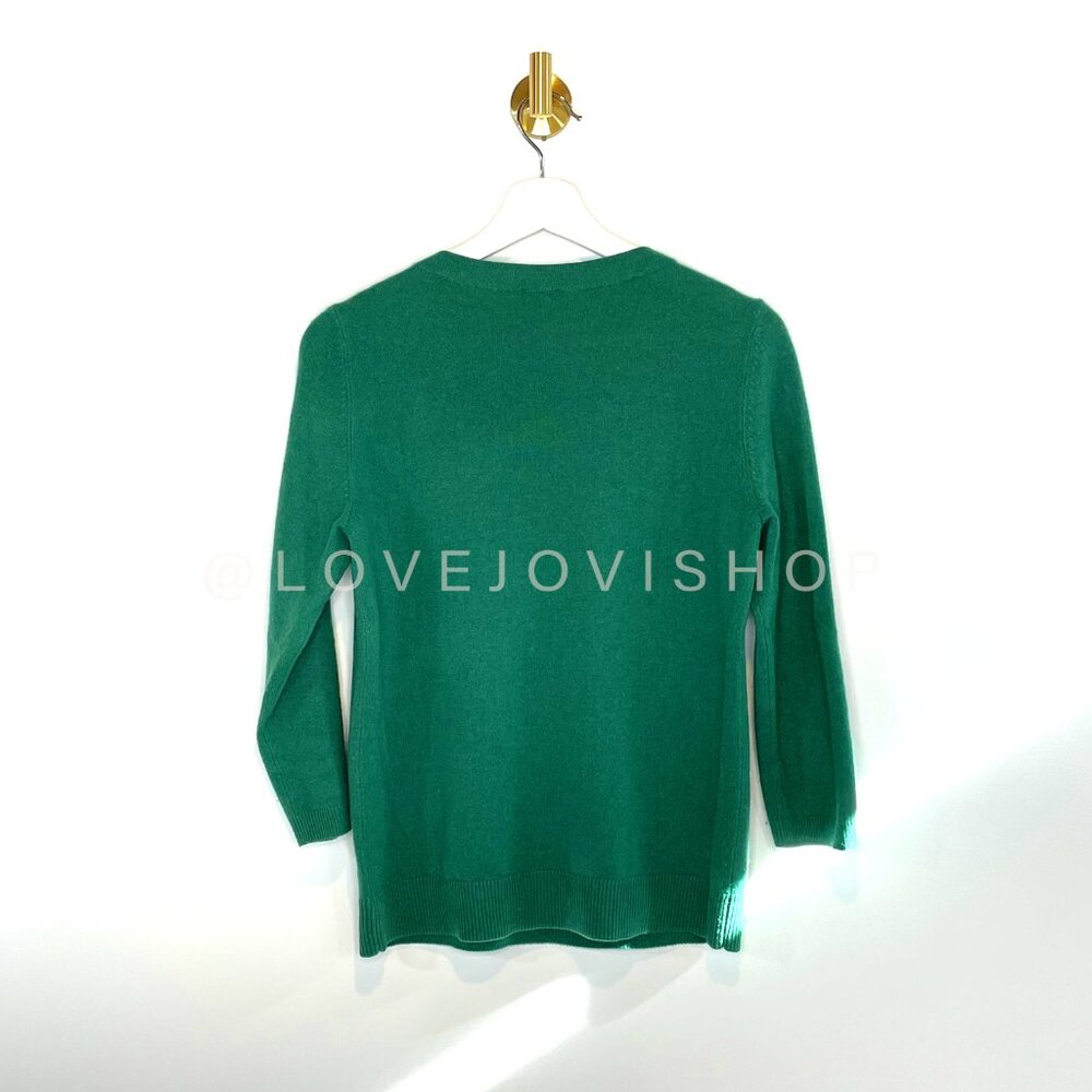 Classic Feminine | 100% Cashmere Kelly Green Crew Neck Sweater | by Talbots | M - Picture 5 of 12